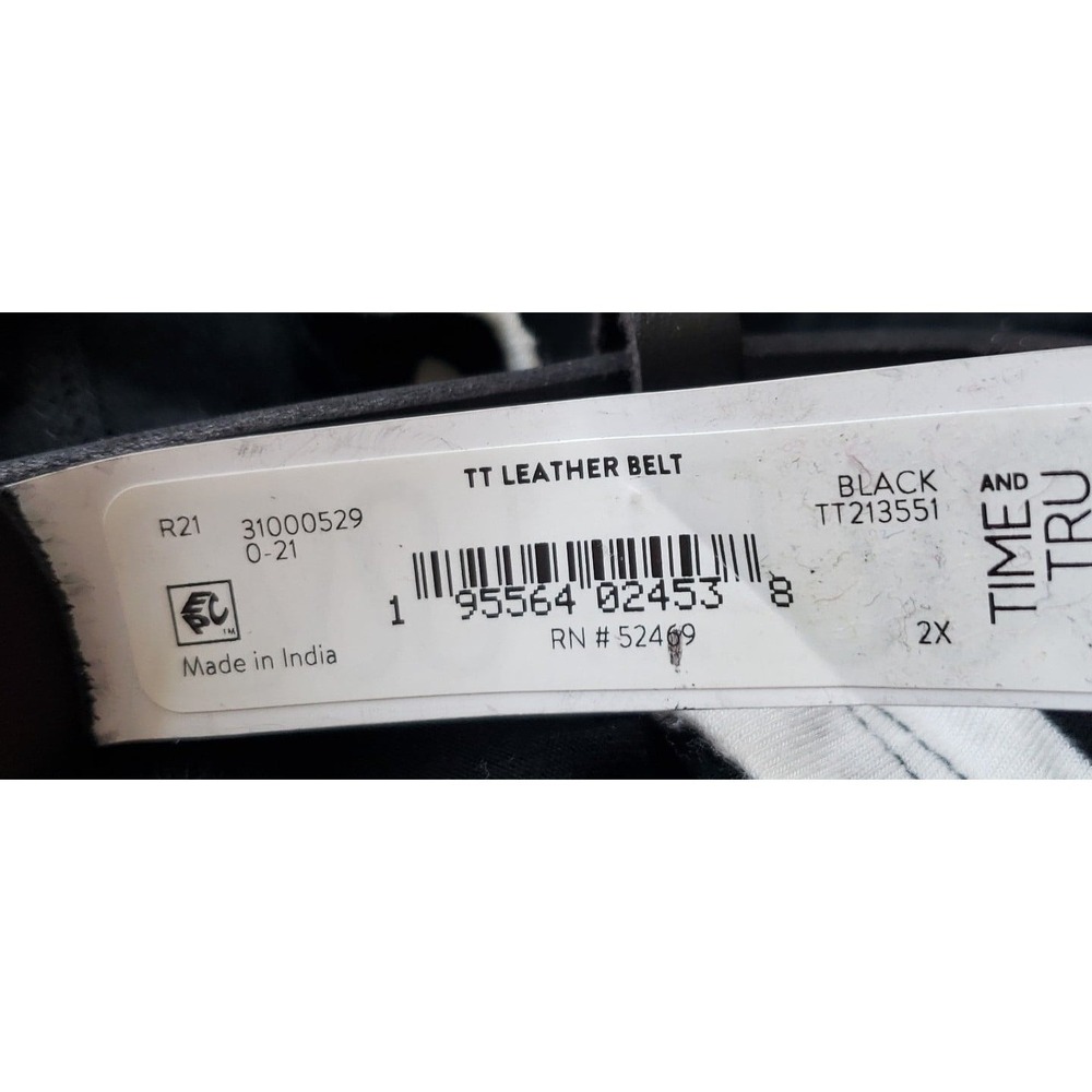 Time and Tru Womans Leather plus belt NWT Size 2X Black - Picture 2 of 3